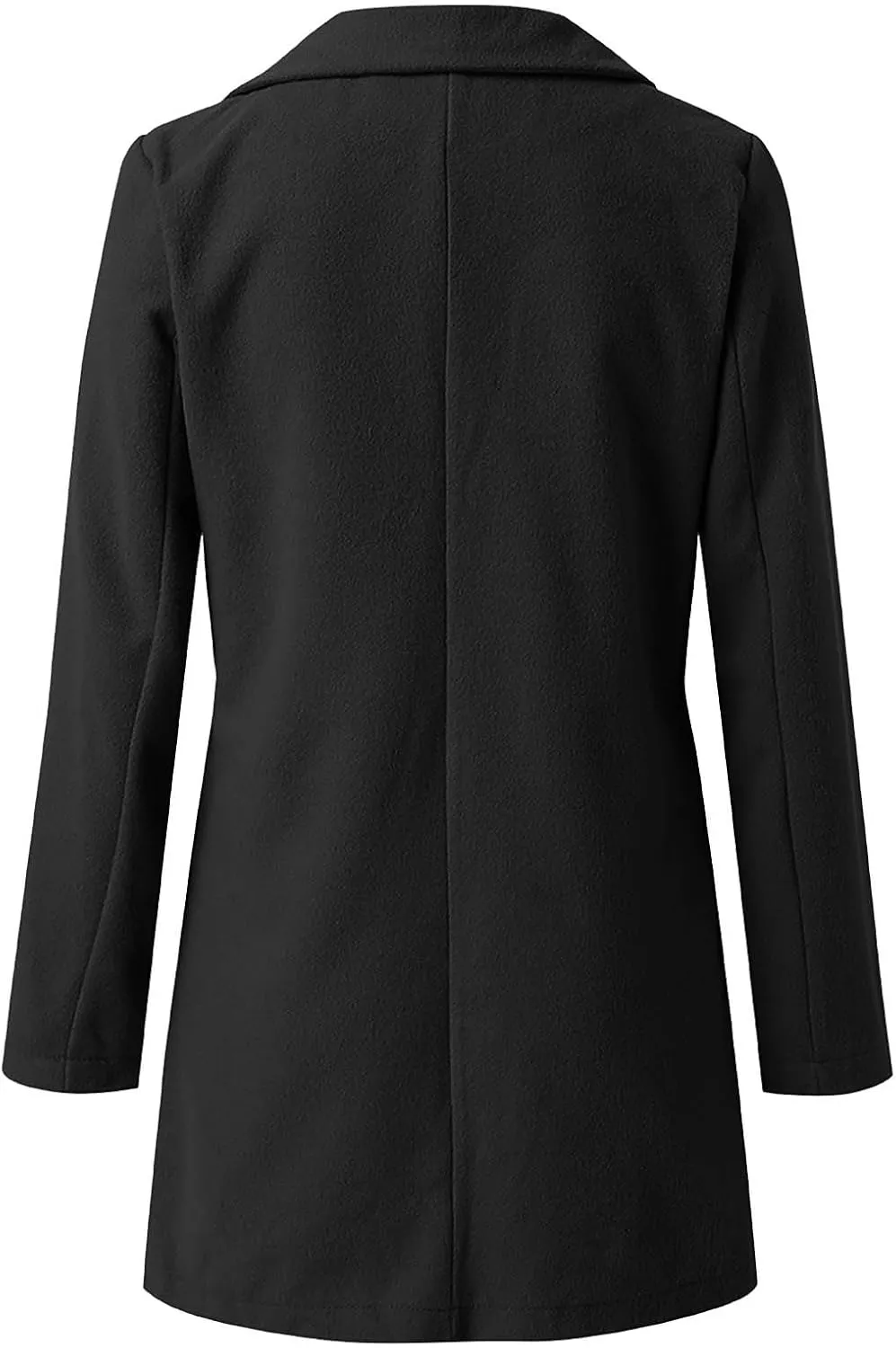 Wool Coats for Women Notched Lapel Collar Peacoat Fall Winter Elegant Outerwear Overcoat Trendy Woolen Trench Coat