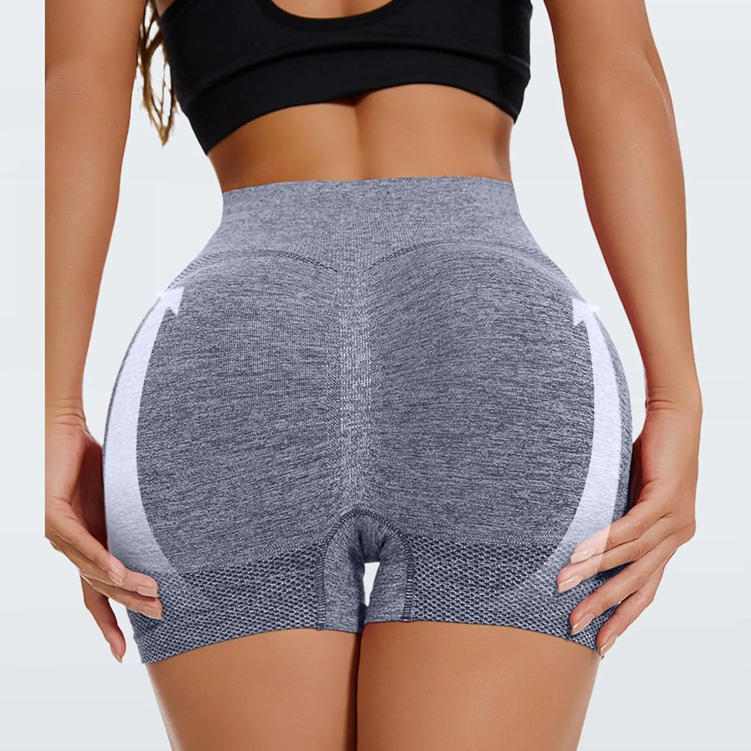 Workout Shorts for Women High Waist Seamless Scrunch Shorts Butt Lifting Booty Biker Shorts Exercise Fitness Shorts