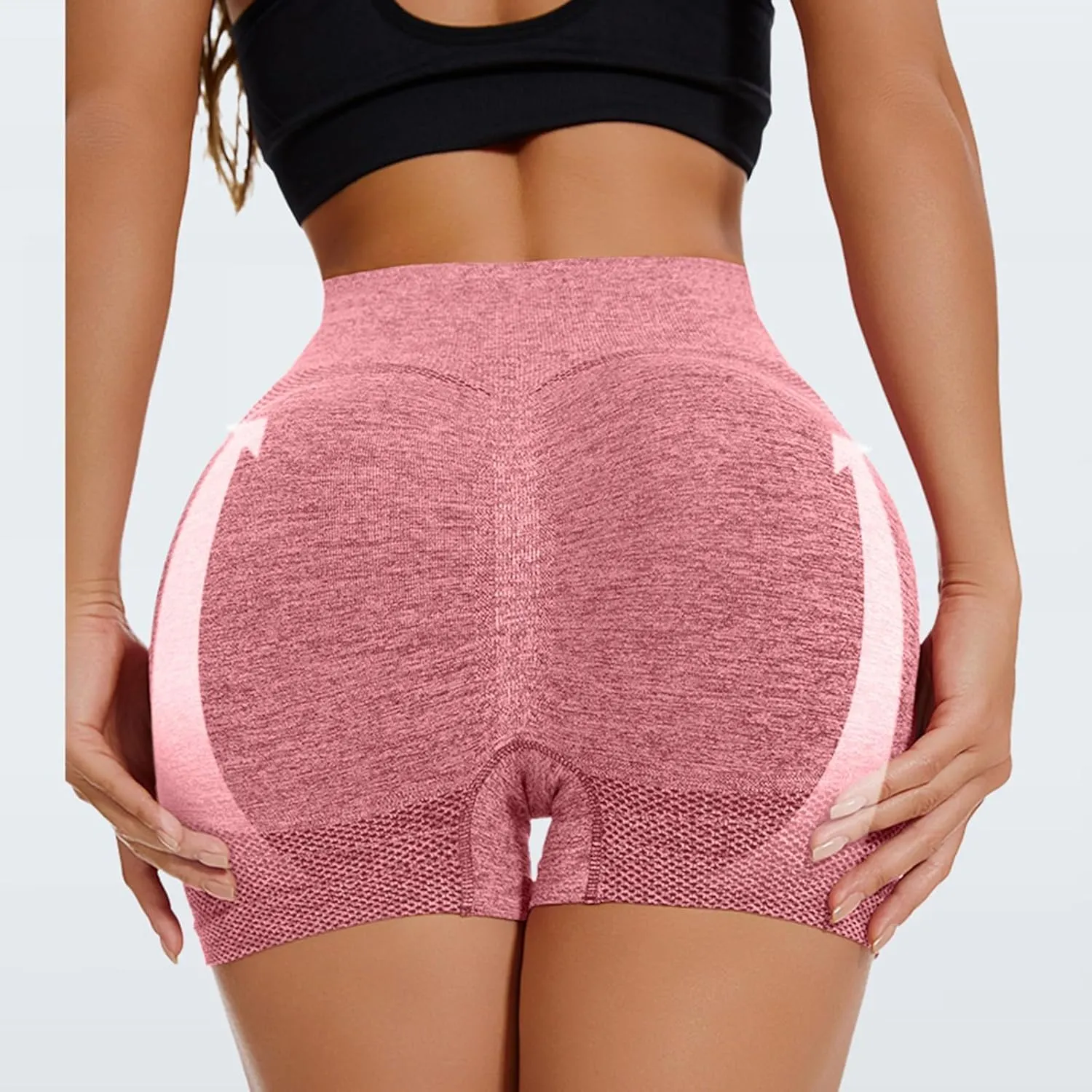 Workout Shorts for Women High Waist Seamless Scrunch Shorts Butt Lifting Booty Biker Shorts Exercise Fitness Shorts