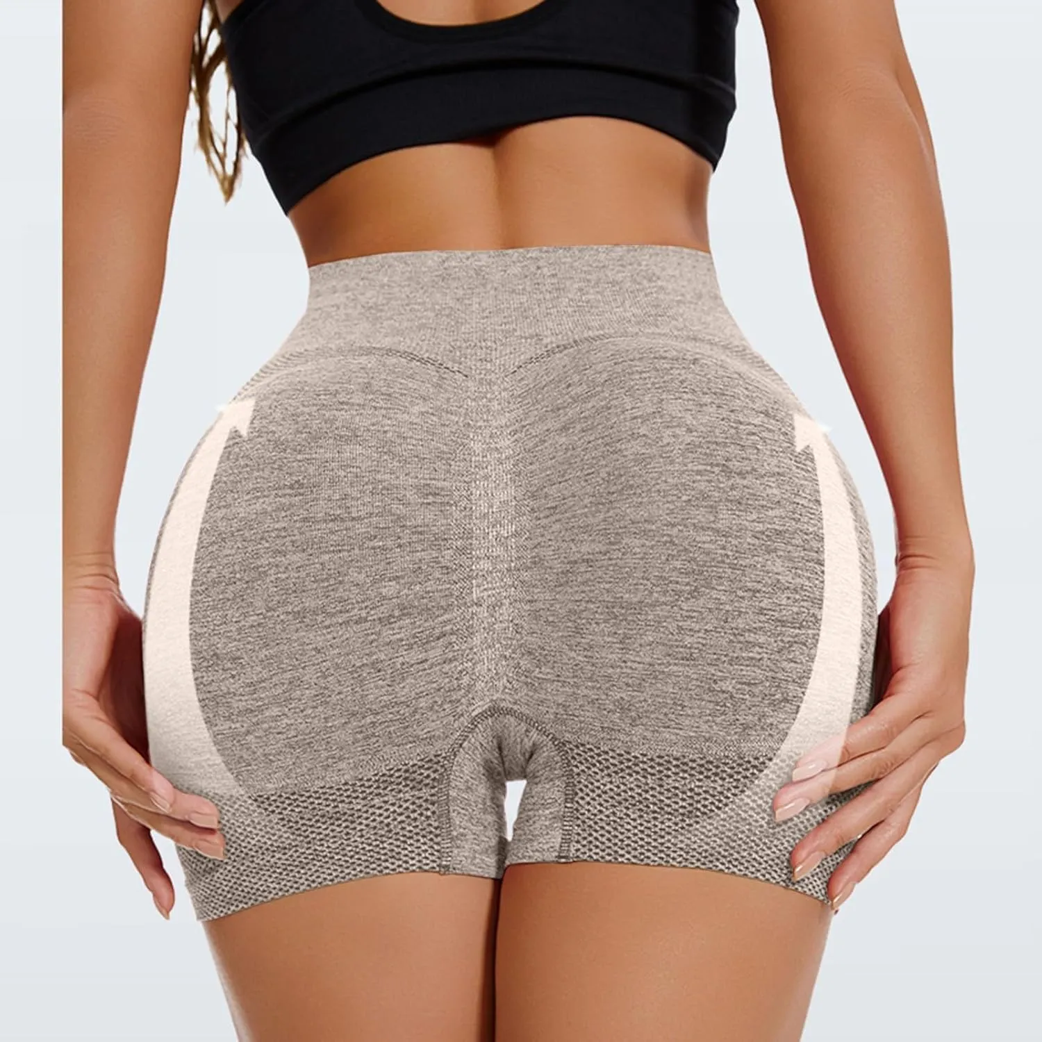 Workout Shorts for Women High Waist Seamless Scrunch Shorts Butt Lifting Booty Biker Shorts Exercise Fitness Shorts