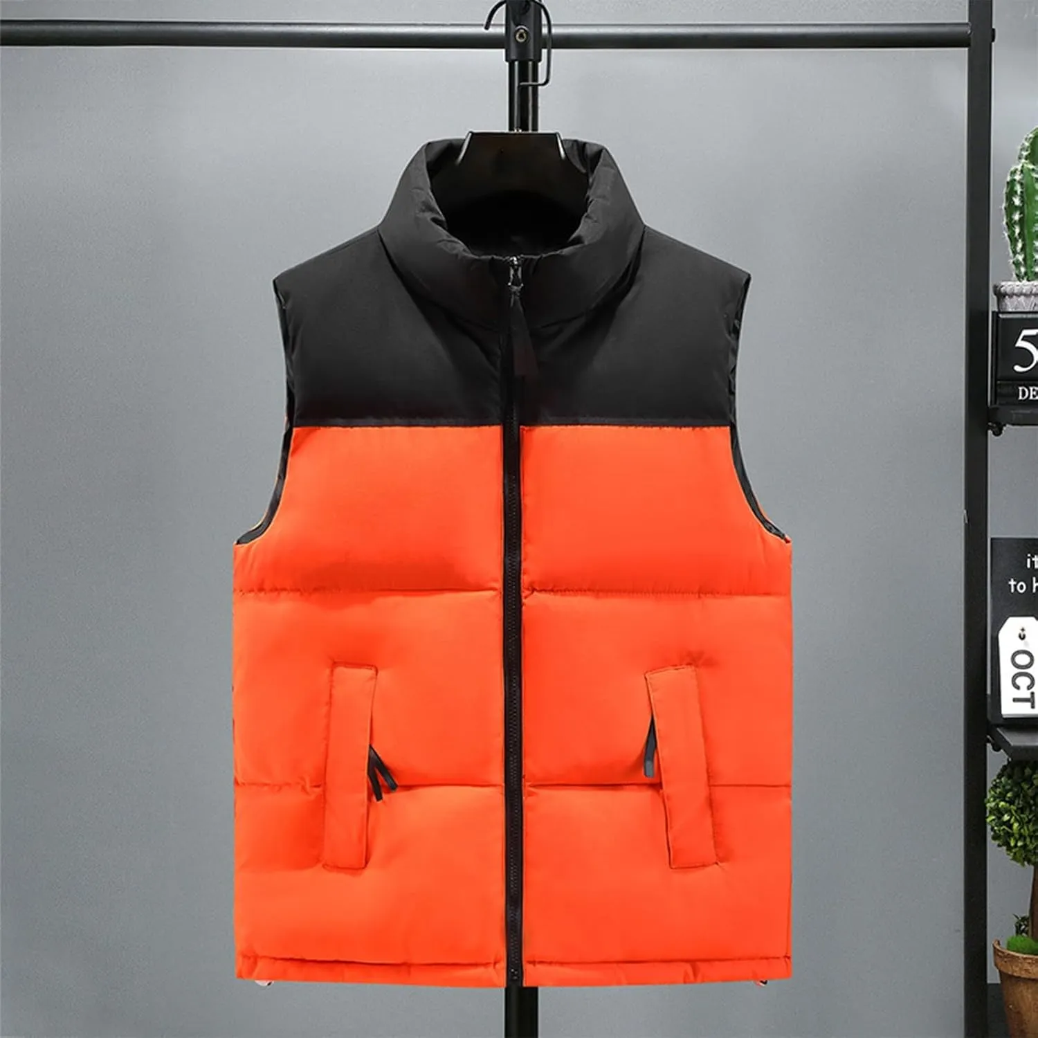 Ymosrh Men's Puffer Down Jackets Alternative Vest Jacket Warm Thicken Winter Coat Outwear for Men, M-4XL