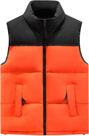 Ymosrh Men's Puffer Down Jackets Alternative Vest Jacket Warm Thicken Winter Coat Outwear for Men, M-4XL