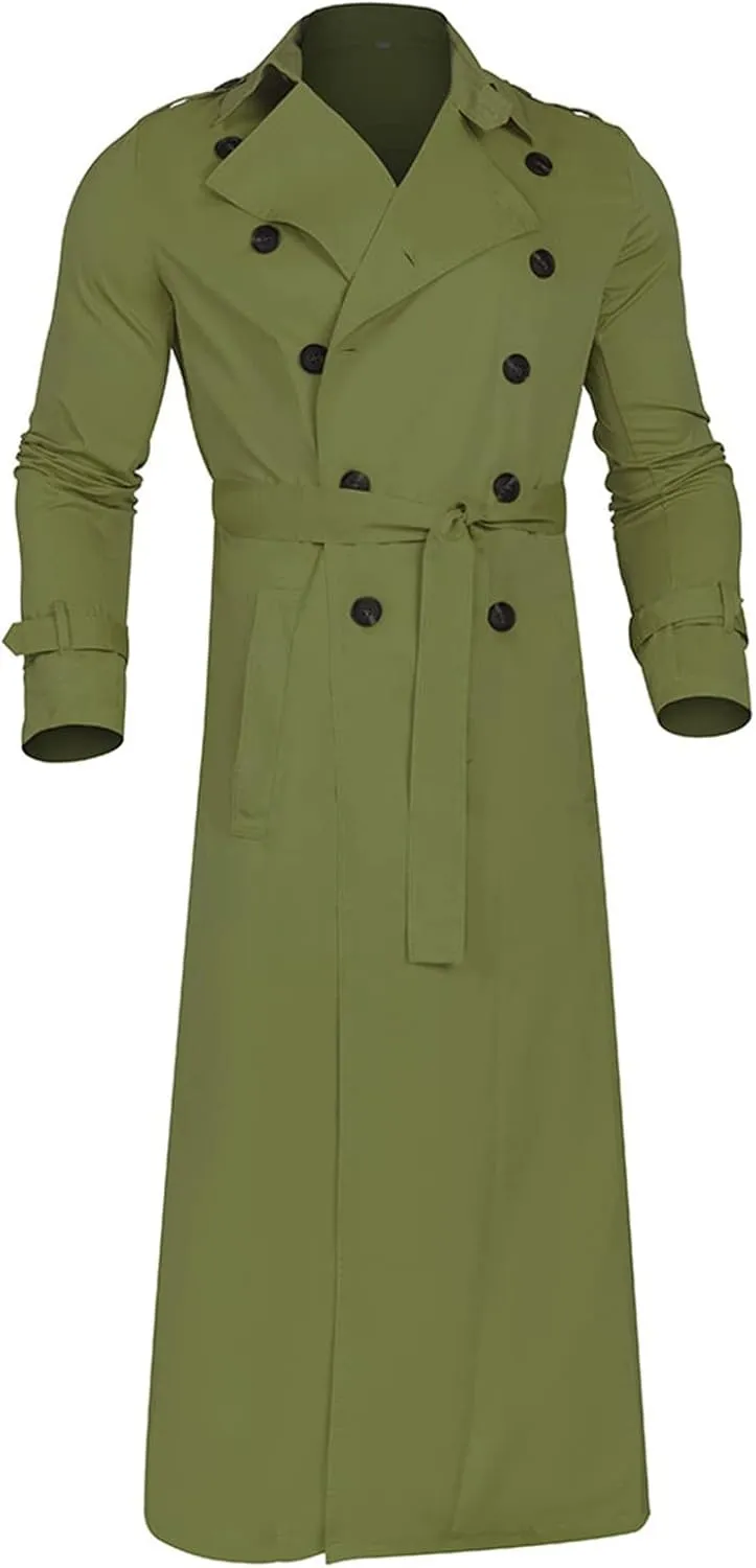 Ymosrh Mens Winter Jackets Men's Long-Slevee Luxury Full Length Trench Coat Long Wool Overcoat Coats for Men