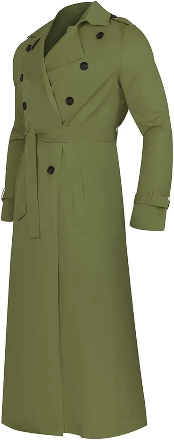 Ymosrh Mens Winter Jackets Men's Long-Slevee Luxury Full Length Trench Coat Long Wool Overcoat Coats for Men