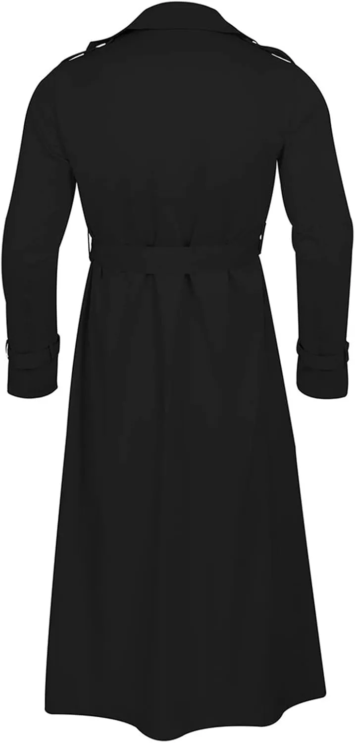 Ymosrh Rain Coats for Men Lightweight Trench Coat Long Overcoat Winter Mens Jackets Outwear