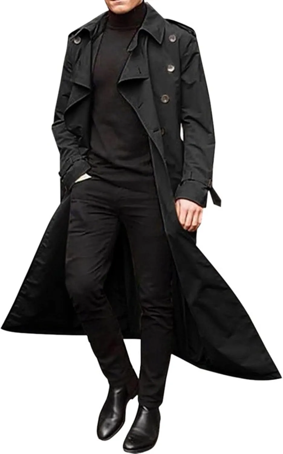 Ymosrh Varsity Jacket Men Men's Long-Slevee Luxury Full Length Trench Coat Long Wool Overcoat Winter Coats