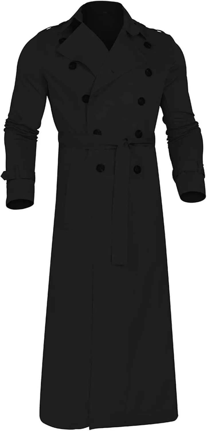 Ymosrh Varsity Jacket Men Men's Long-Slevee Luxury Full Length Trench Coat Long Wool Overcoat Winter Coats