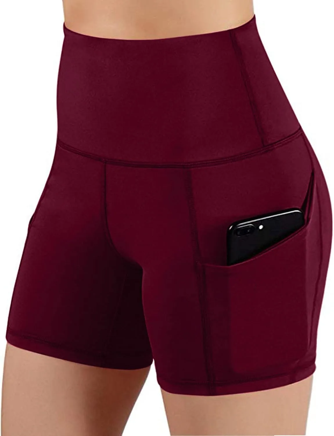 Yoga Shorts for Women High Waist Shorts Hip Lift Stretch Shorts Athletic Workout Running Shorts with Pockets