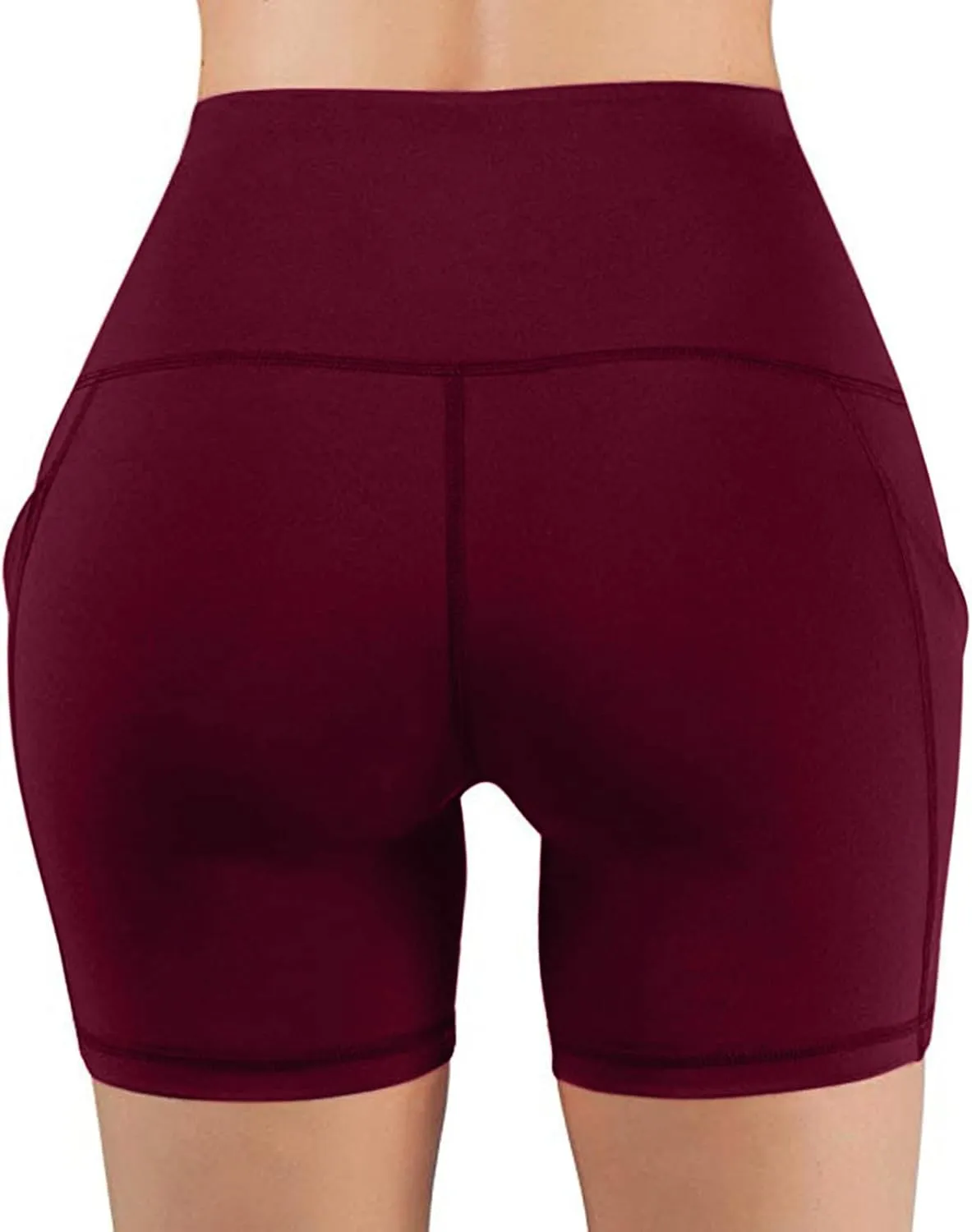 Yoga Shorts for Women High Waist Shorts Hip Lift Stretch Shorts Athletic Workout Running Shorts with Pockets